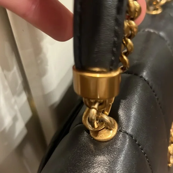 Tory Burch Kira Quilted Black Leather Double T Satchel - Picture 4 of 13